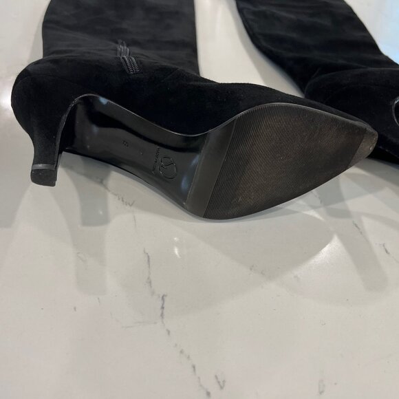 RARE VTG ST. JOHNS black Suede leather over the knee boots Size 7 - Picture 6 of 16